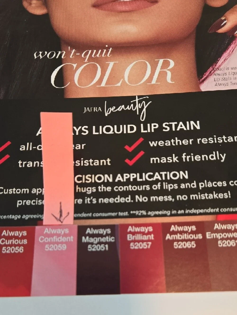 JAFRA Always Confident Liquid Lip Stain - Discontinued Pink Shade - NWT 0.18